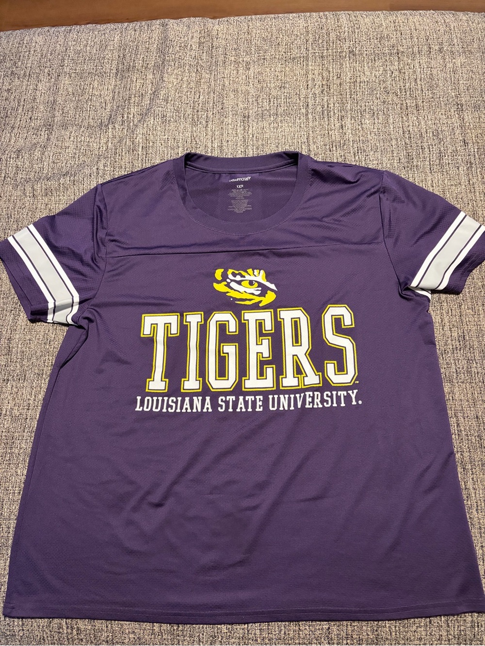 LSU Tigers Purple Jersey Style Performance Tee Women’s 1X Plus Size